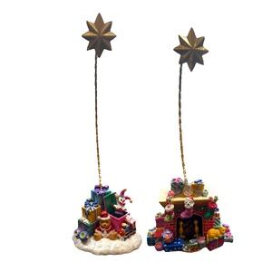 Christopher Radko Twas the Night Ornament Holders Set of 2 Fireplace Snow Bank